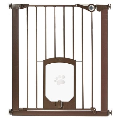 MyPet Tall Pet Gate Passage Walk Through 29.75 x 39 x 36 Gate with Door, Bronze