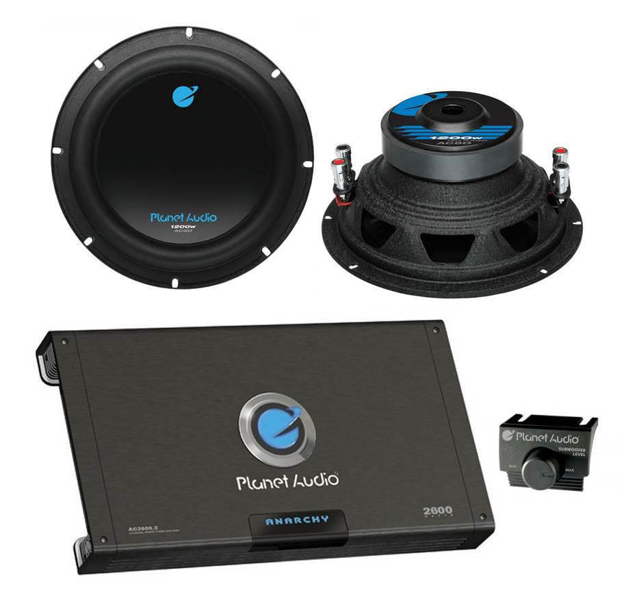 2) New Planet Audio AC8D 8" 2400W Car Subwoofers + AC2600.2 2600W 2-Ch Amplifier
