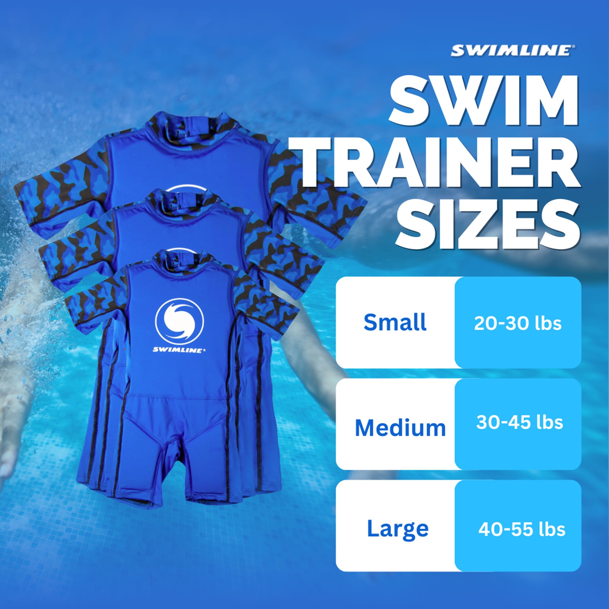 Swimline Blue Lycra Boy's Floating Swim Trainer Wet Suit Life Vest Small 9892B - VMInnovations