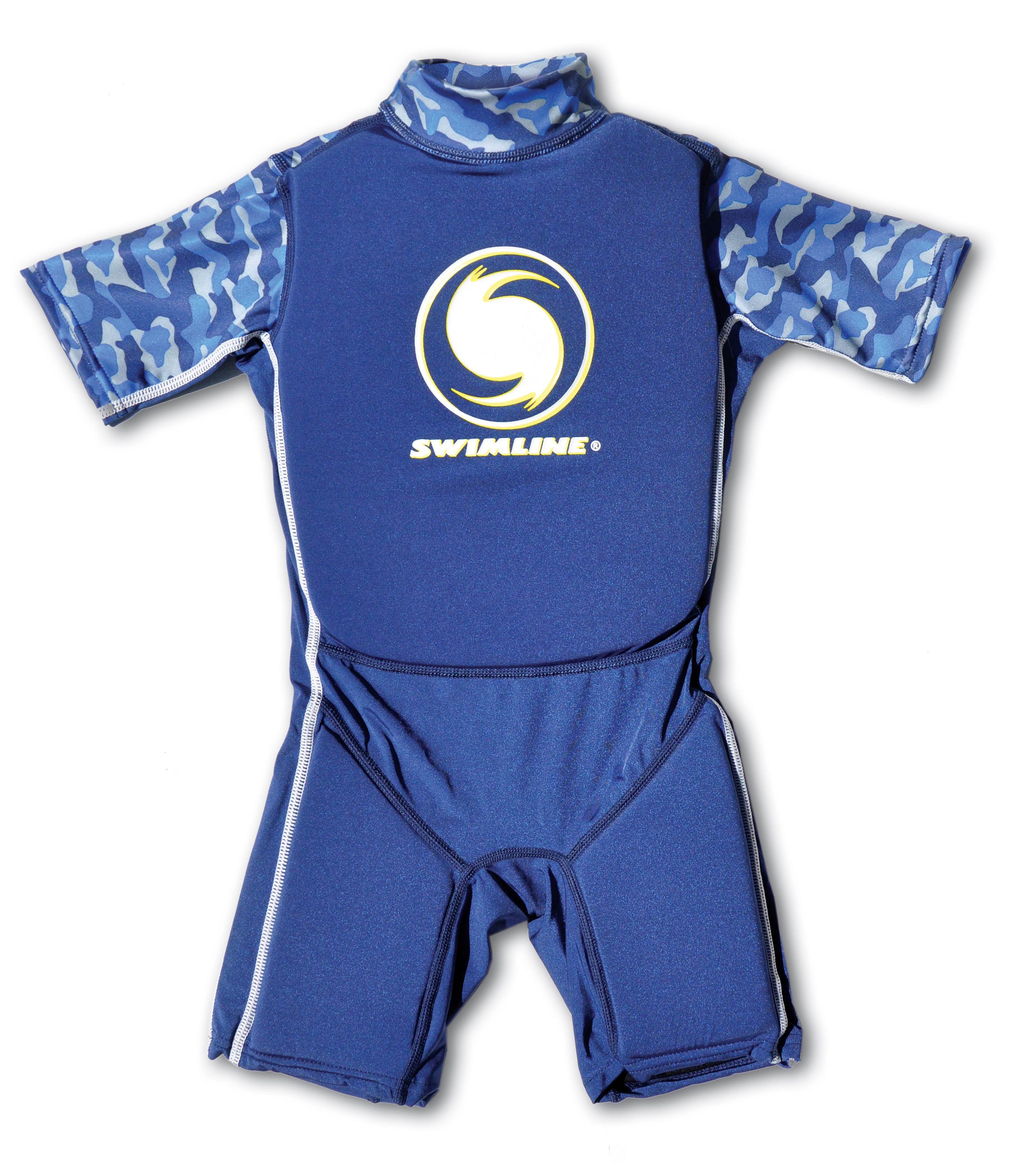 Blue Lycra Boy's Floating Swim Trainer Wet Suit Life Vest Large (Open Box)