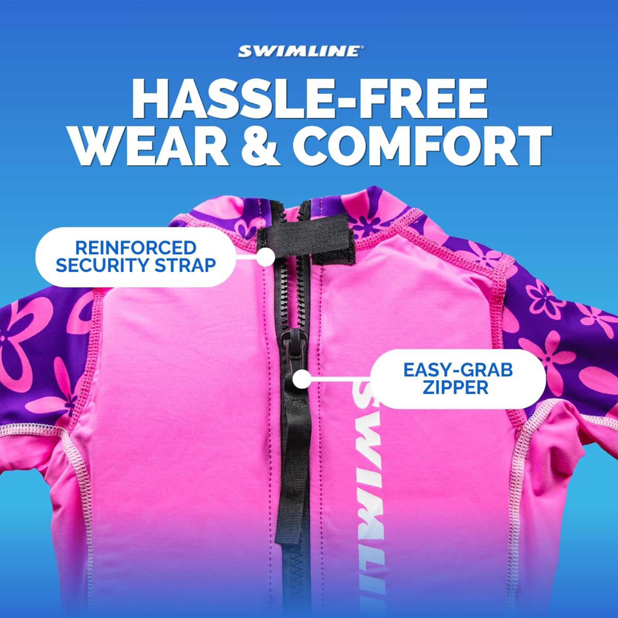 Swimline 9894G Pink Lycra Girl's Floating Swim Trainer Wet Suit Life Vest, Large - VMInnovations