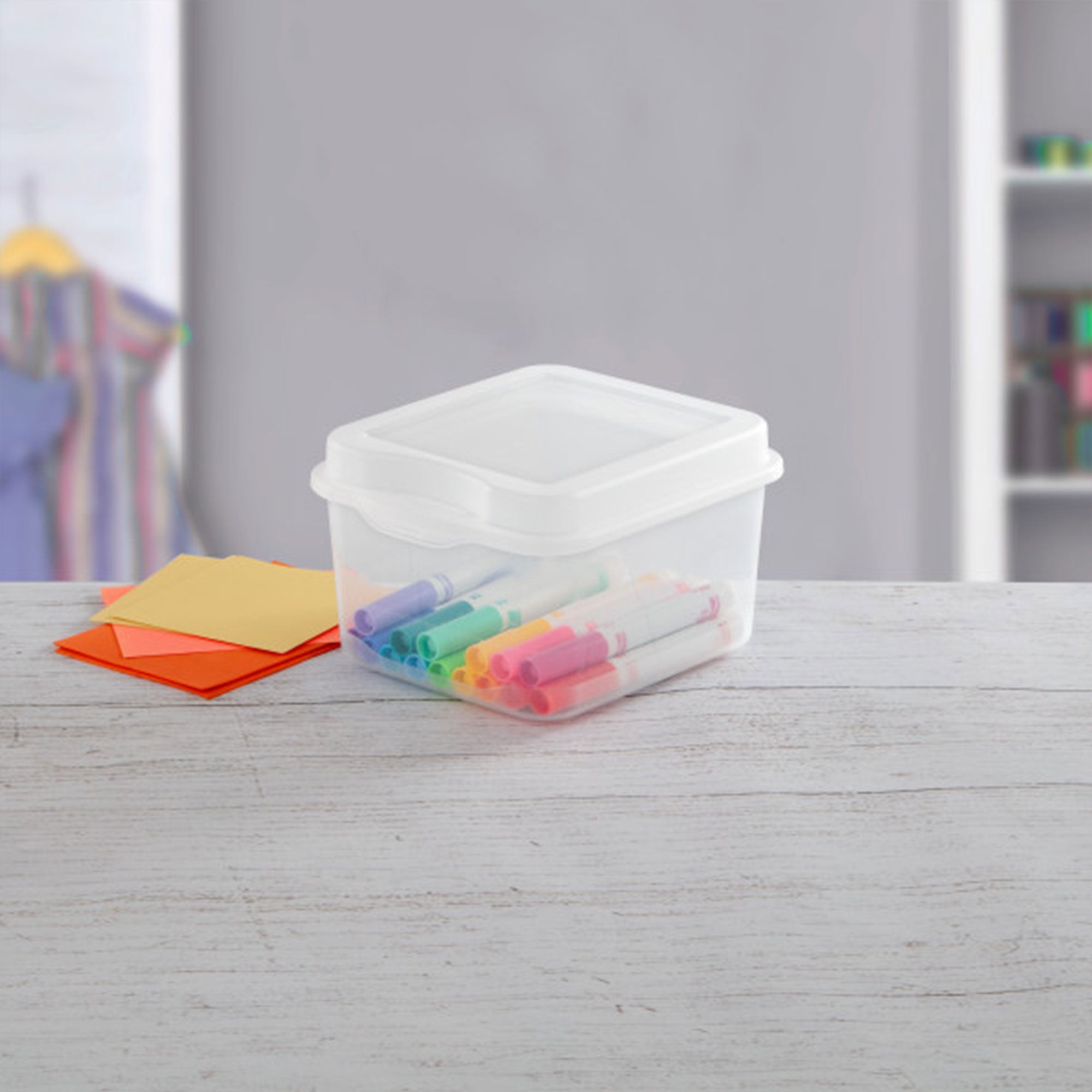 Sterilite Plastic FlipTop Hinged Storage Box Container w/ Latching Lid, 24 Pack - VMInnovations