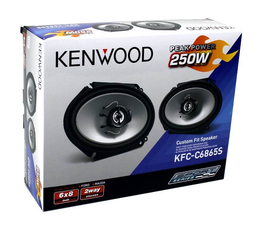 2) Kenwood KFC-C6865S 6x8" 250 Watt 2-Way Car Audio Coaxial Speakers (Open Box)