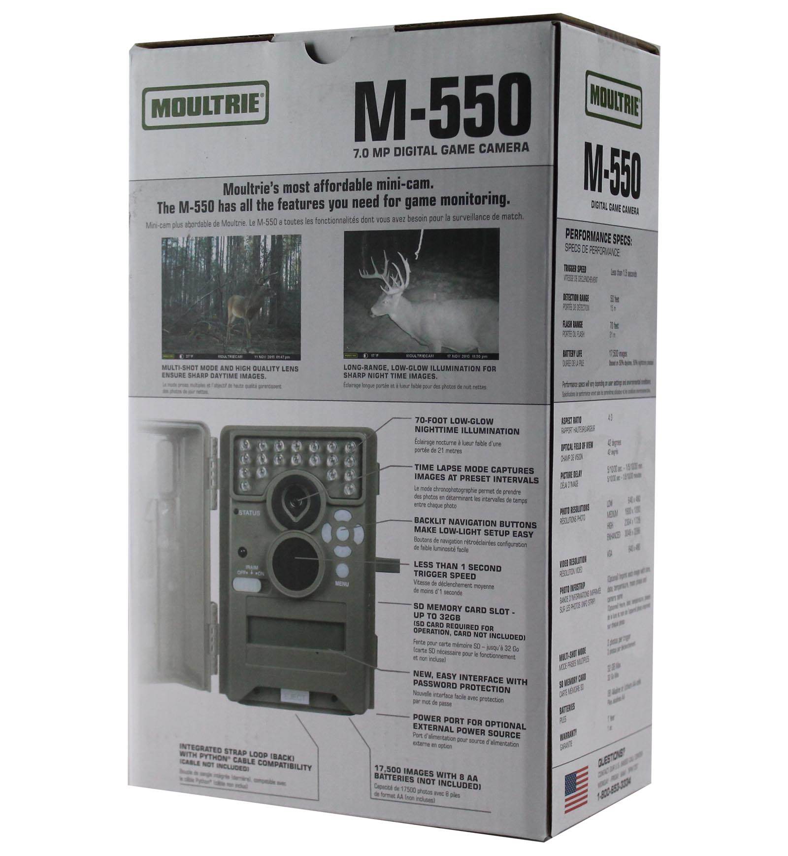 MOULTRIE M-550 Low Glow Infrared Trail Game Mini Camera + Security Box + SD Card