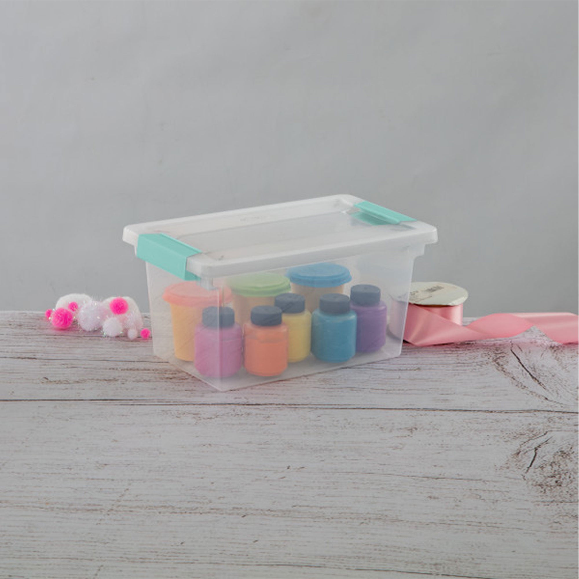 Sterilite Plastic Medium Clip Storage Box Container with Latching Lid, 4 Pack - VMInnovations
