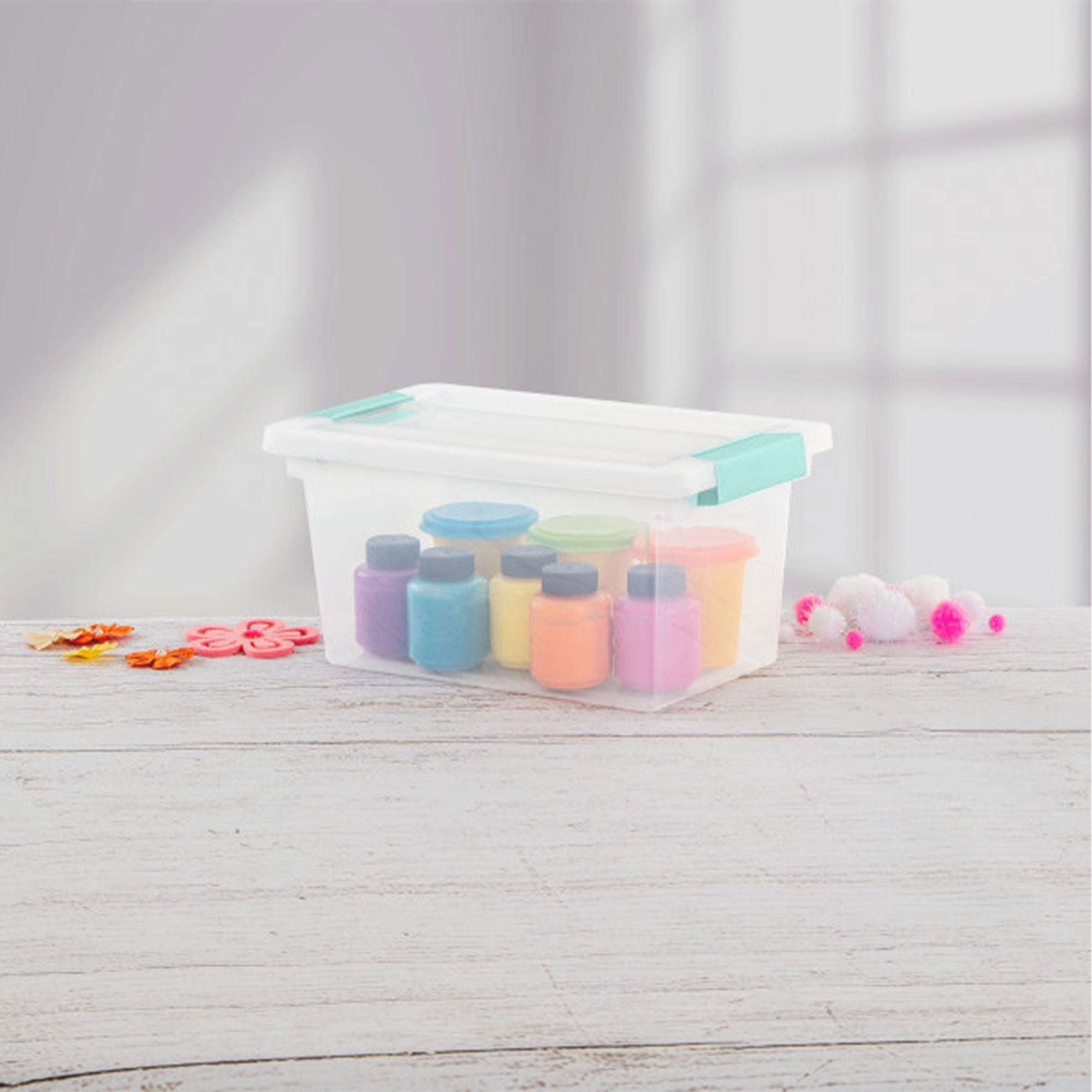 Sterilite Plastic Medium Clip Storage Box Container with Latching Lid, 4 Pack - VMInnovations