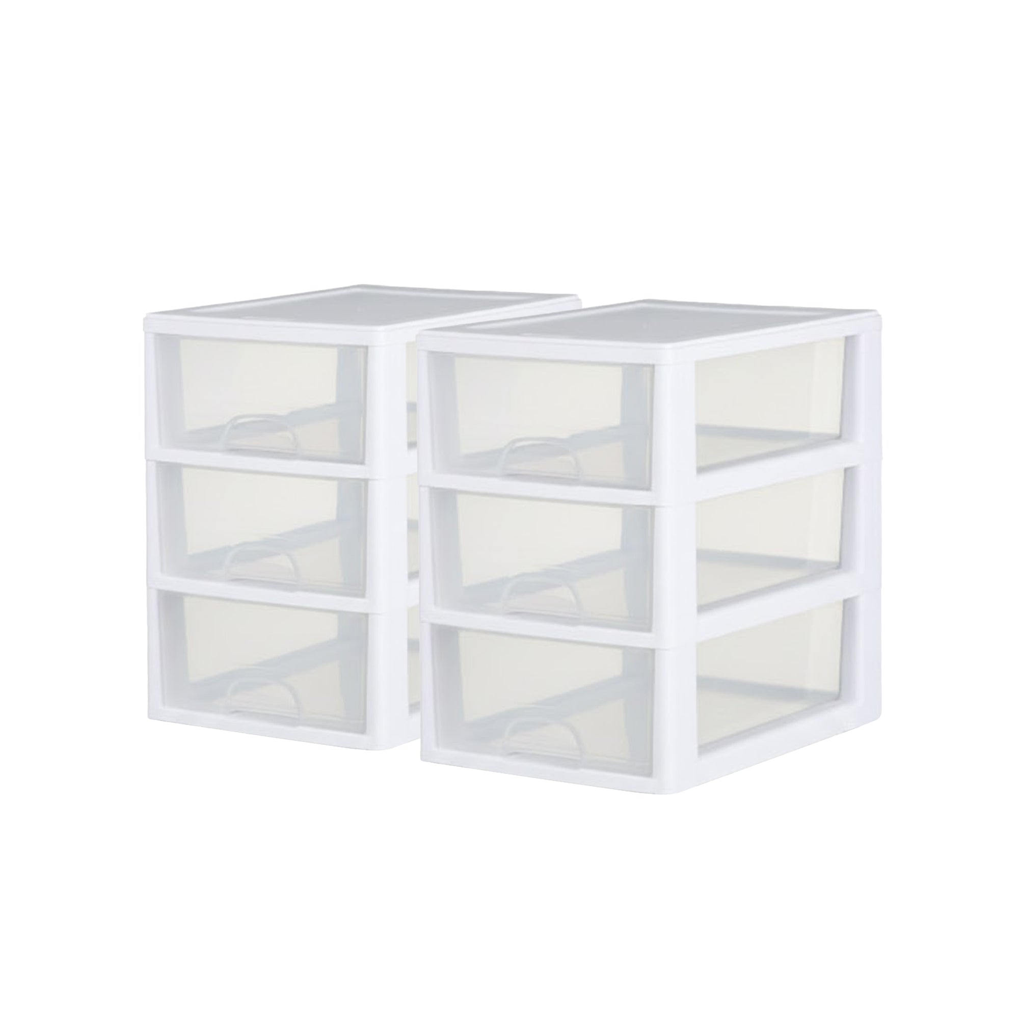 Sterilite 6Qt Stacking Storage Drawer, Plastic Home Organizer Bin, Clear, 6 Pack