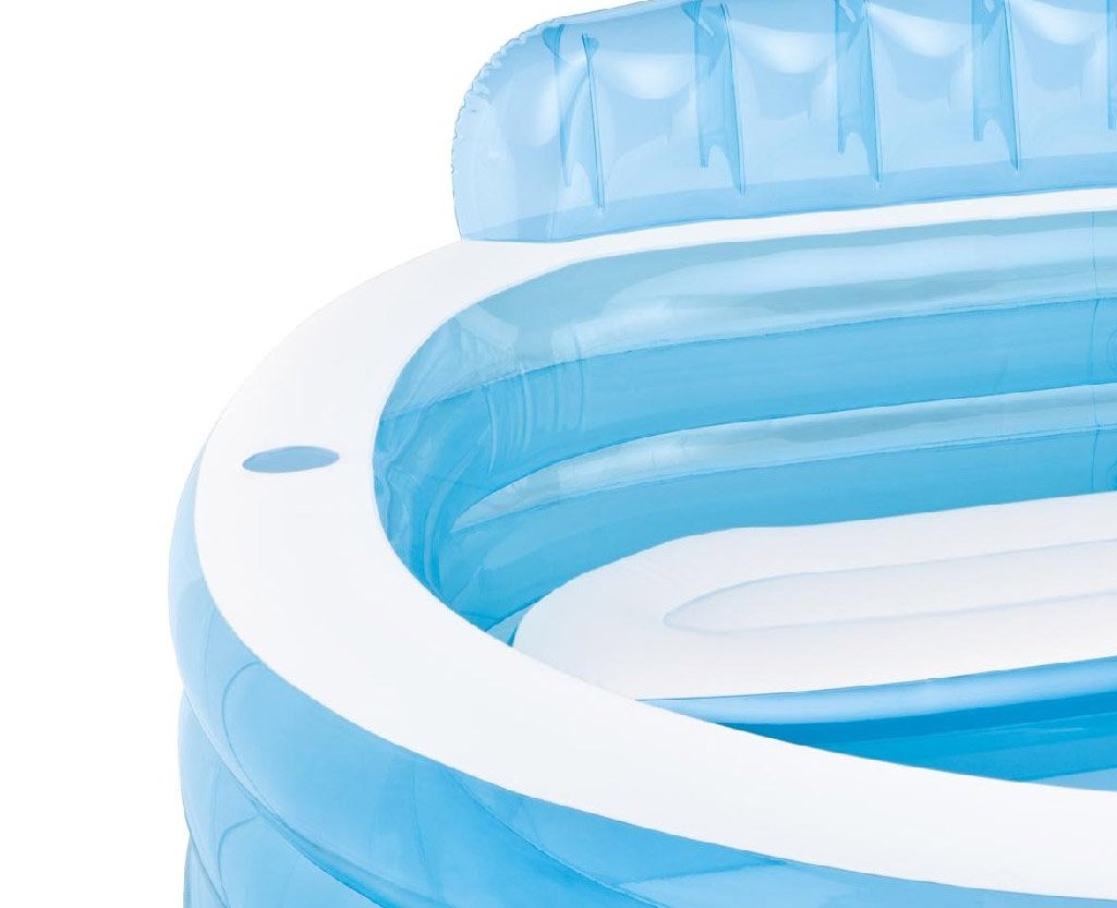 Intex Family Pool Lounge with Built In Bench (2 Pack) and 8’ Pool Cover (2 Pack)