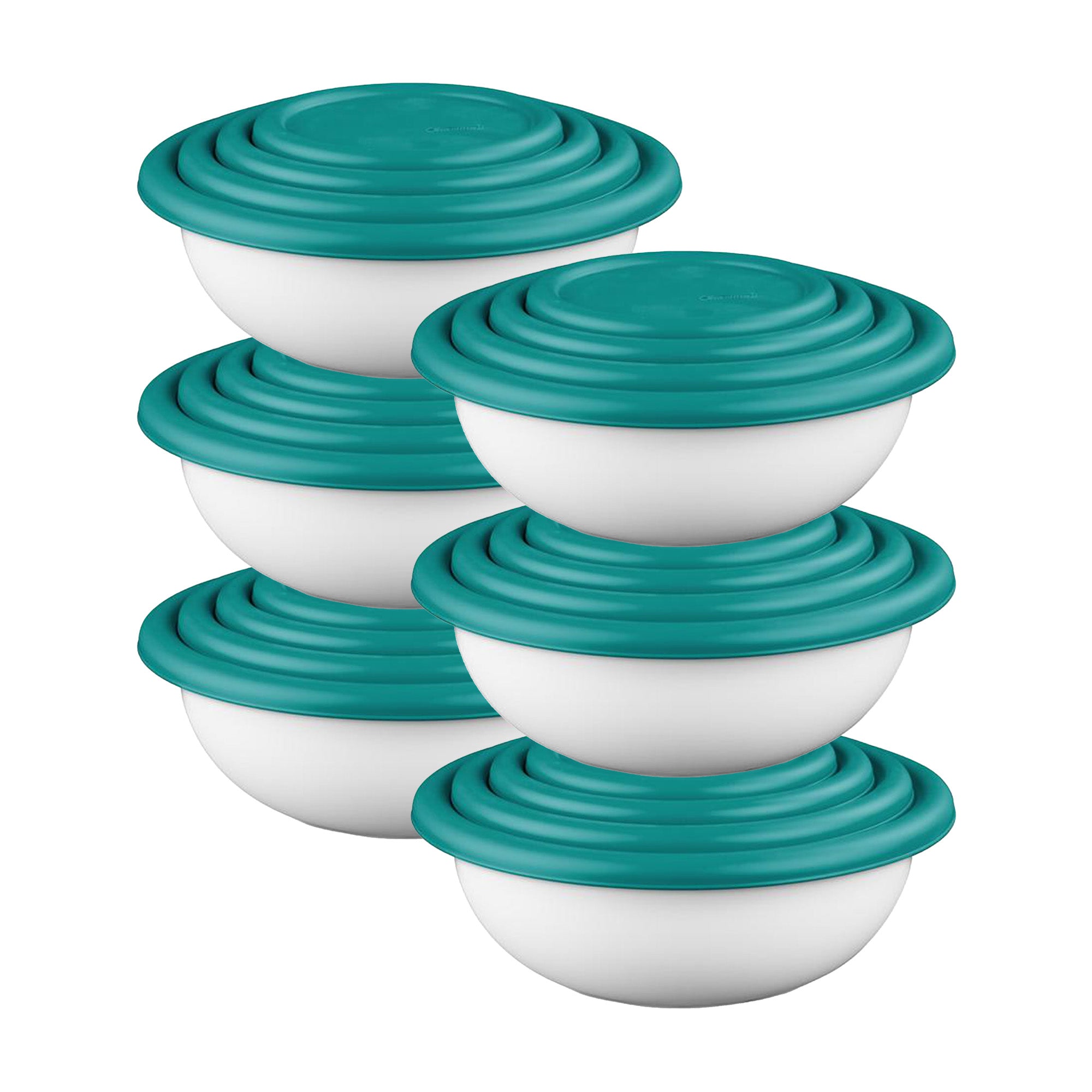 Sterilite 8-Piece Covered Bowl Set, 4 Plastic Bowls Ranging in Size, 6 Pack - VMInnovations