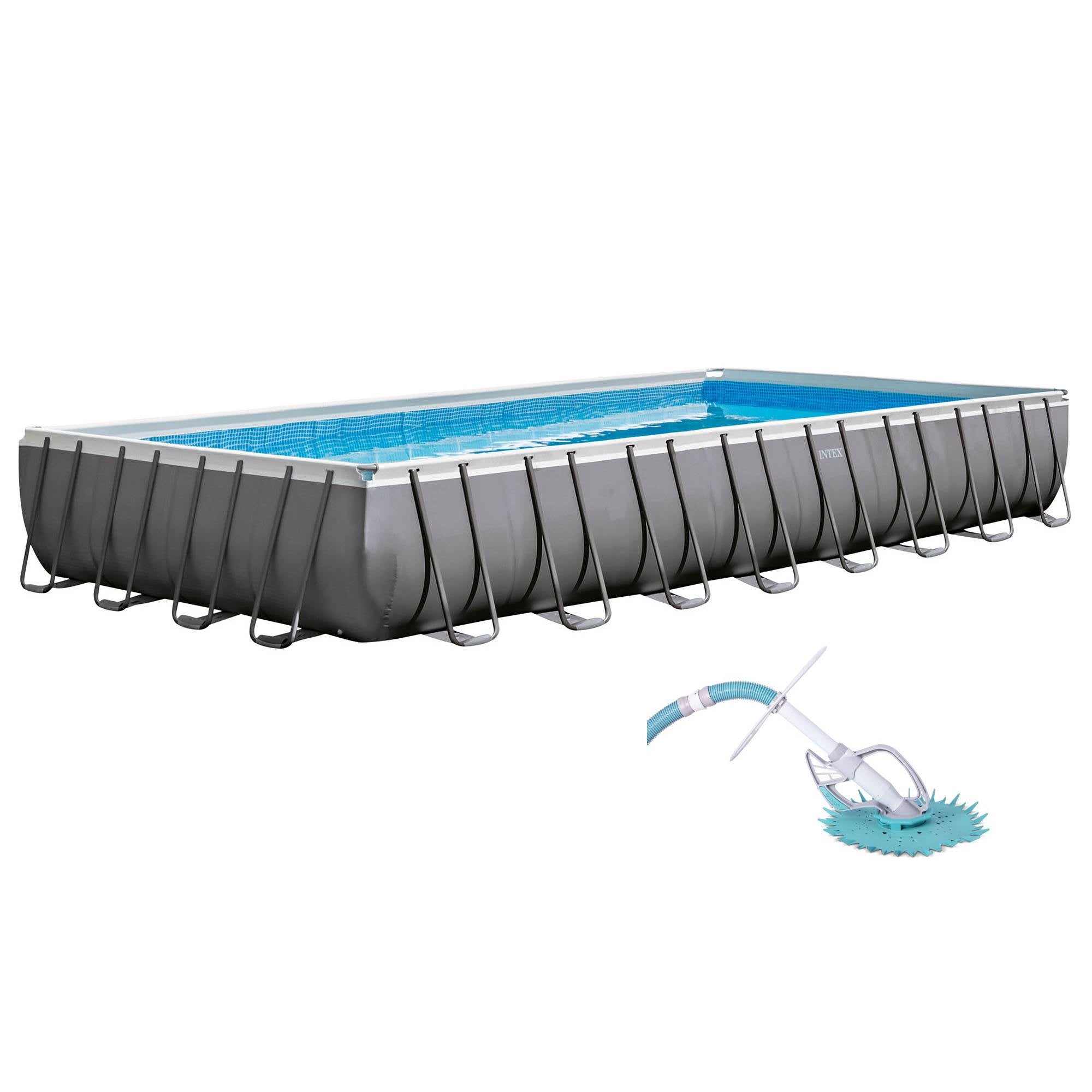 Intex 32' x 16' x 52" Ultra Frame Rectangular Swimming Pool Set w/ Butterfly Vac