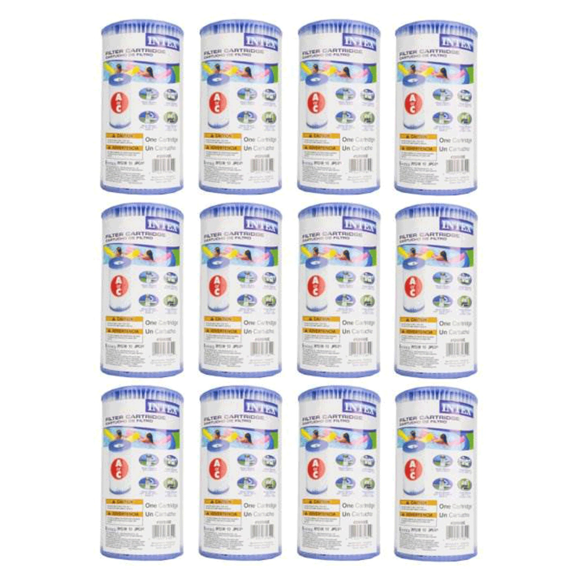 Intex 530 GPH Easy Set Pool Filter Pump w/ GFCI & 12 Type A Filter Cartridges - VMInnovations