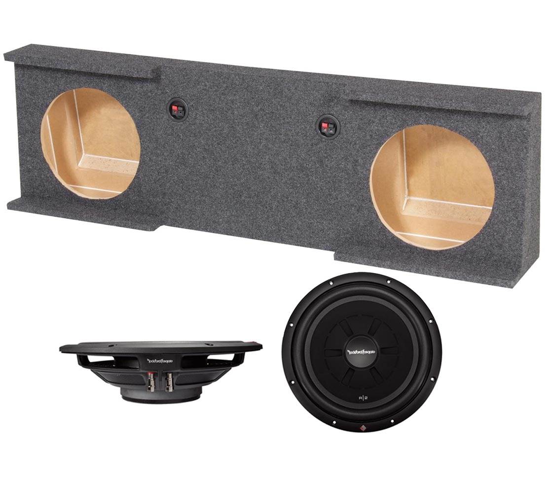 Rockford Fosgate R2SD4-12 12" 1000W Subwoofers + GMC/Chevy Crew Cab Sub Box