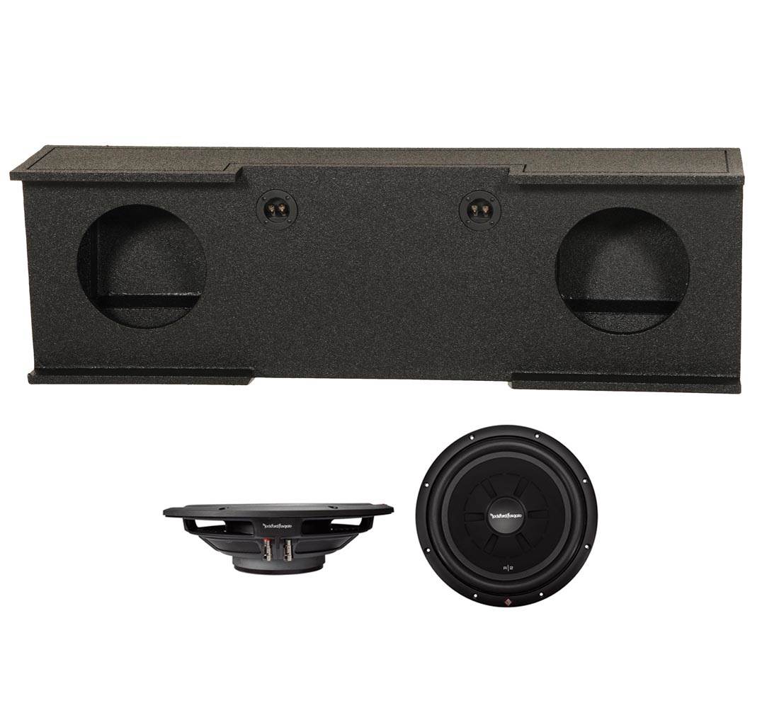 2 ROCKFORD FOSGATE 12" 1000W Subwoofers and GMC Chevy Crew Cab Sub Box