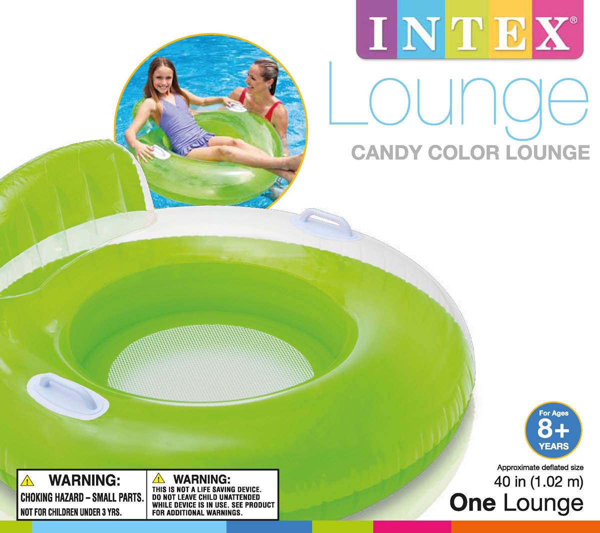 Intex Inflatable Candy Color Floating Pool Tube Raft Lounges (3-pack) | 56512EP