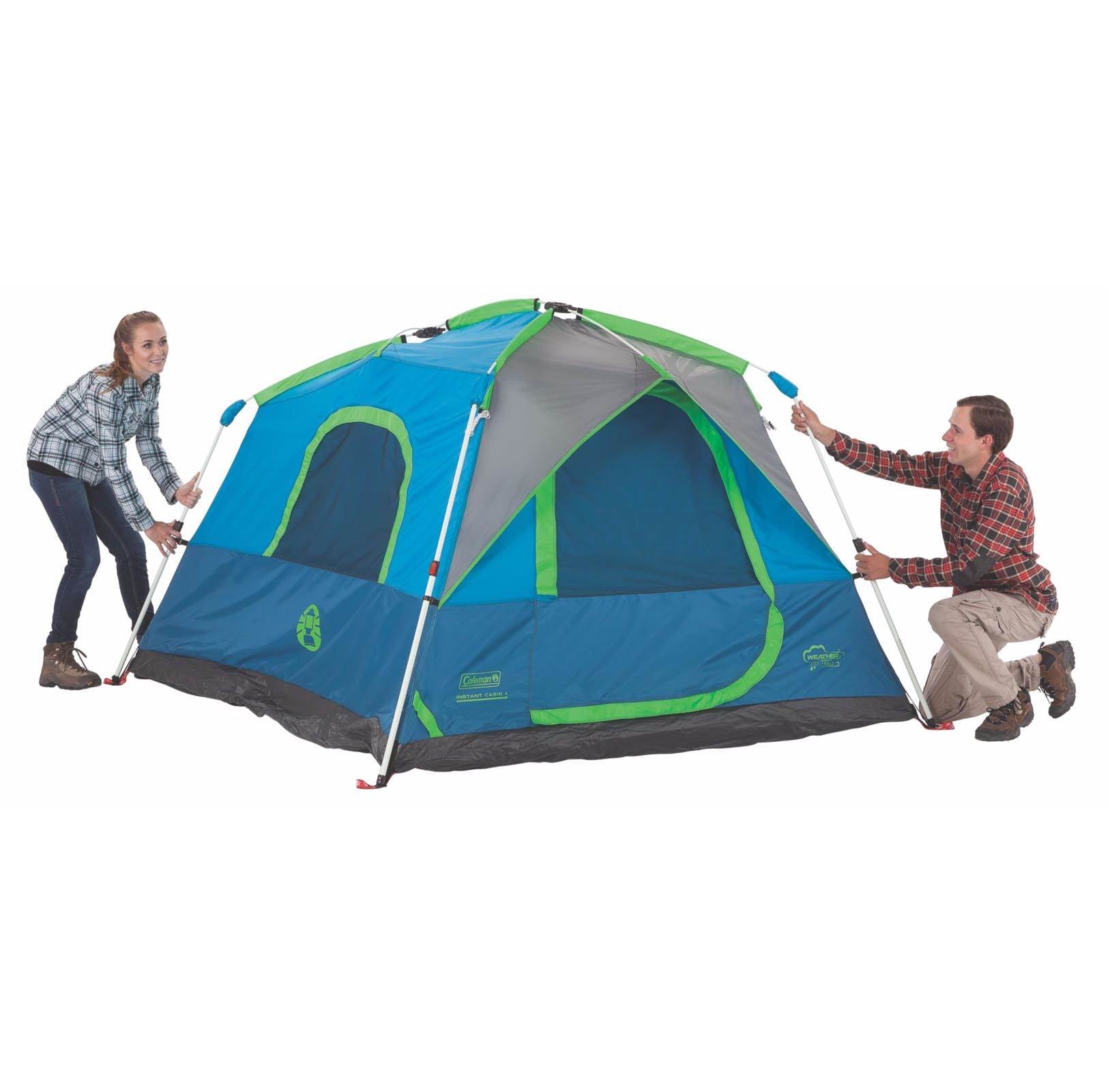 4 Person 8'x7' Family Camping Instant Cabin Tent WeatherTec & Rainfly (Open Box)