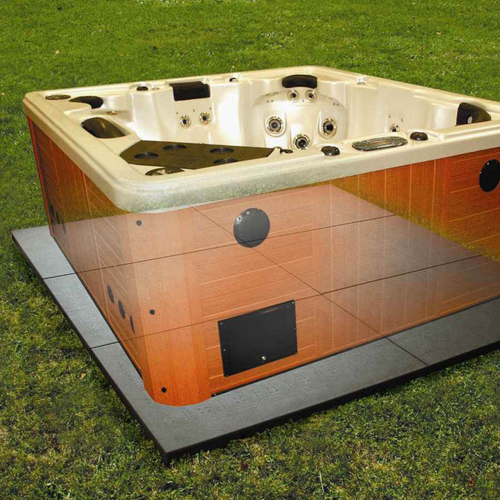 Confer Plastics Handi Spa Pad 32" x 48" Connectable Hot Tub Mat, Gray (6 Pack) - VMInnovations