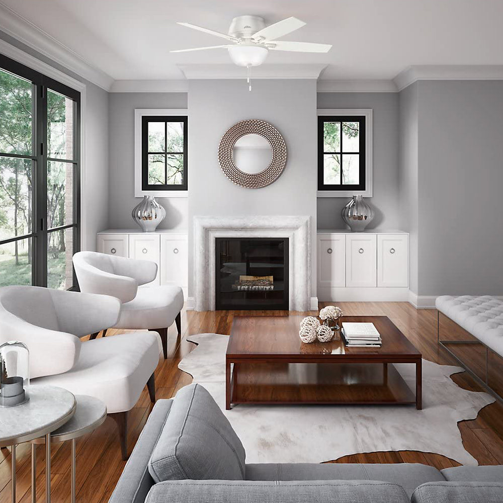 Hunter Fan Company 53343 Donegan Low Profile 52 Inch Ceiling Fan, Fresh White