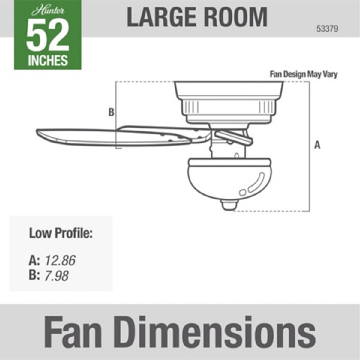 Hunter Kenbridge 52" Ceiling Fan with LED Lights and Pull Chain, Dark Walnut