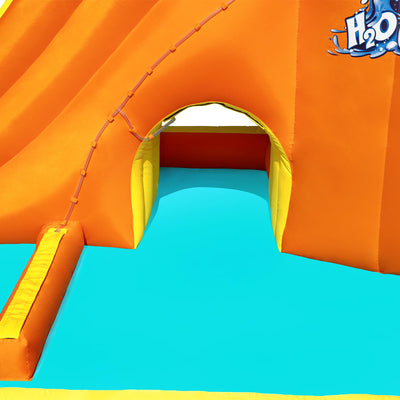Bestway H2OGO! Tidal Tower Slide Yard Inflatable Mega Water Park with Air Blower