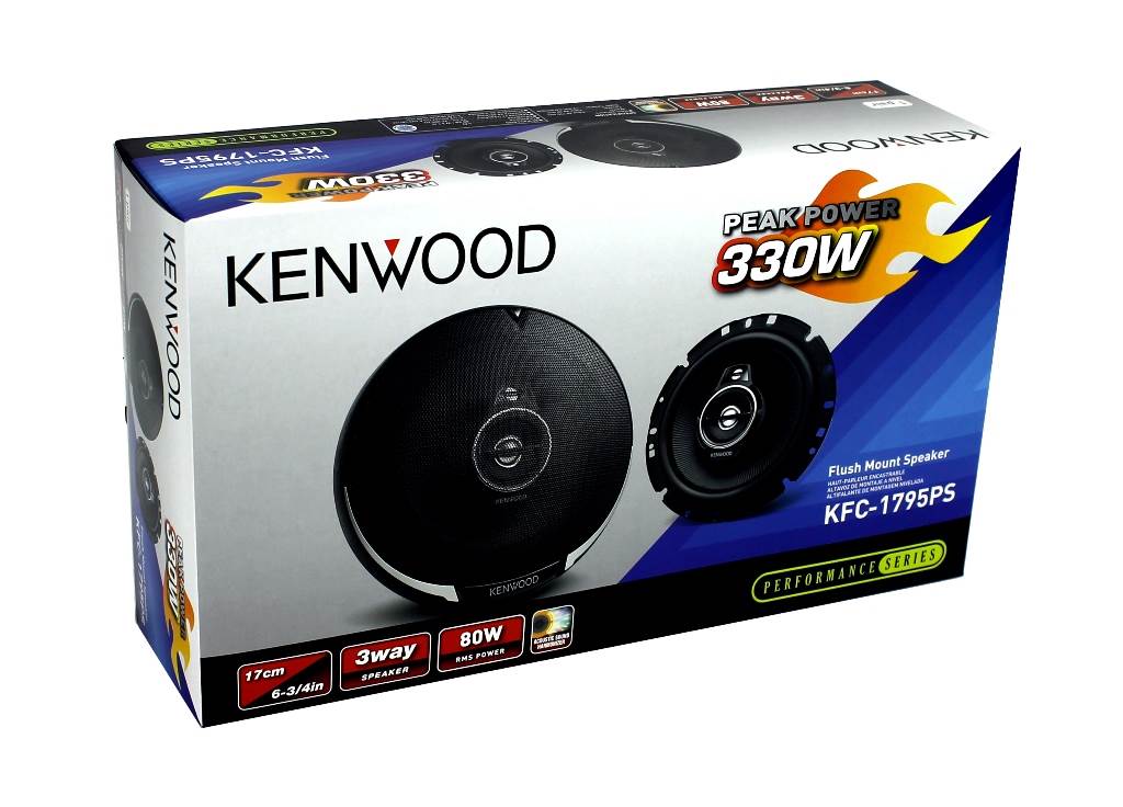 Kenwood 6.75" 330 Watt 3-Way Car Audio Coaxial Speakers Stereo, Pair (Used)