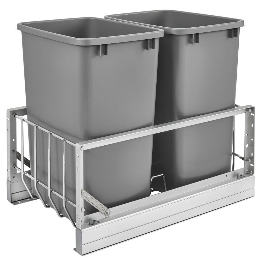 Rev-A-Shelf 5349-18DM-217 Double 35 Quart Pullout Waste Container (Open Box)
