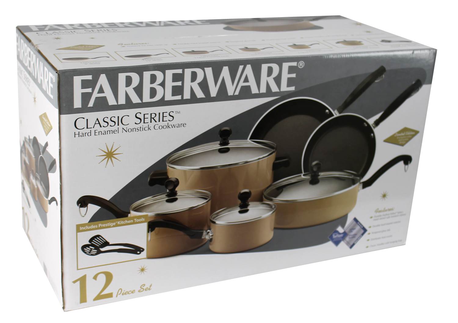 Farberware 12471 12 Piece Kitchen Nonstick Enamel Cookware Set Pots - Damaged