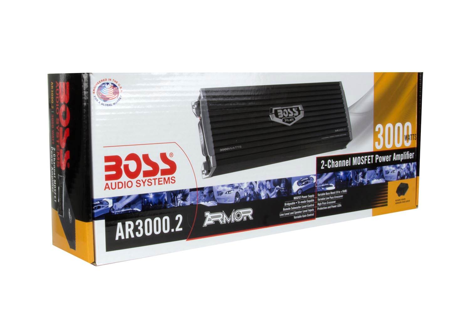 NEW Boss AR3000.2 3000 Watt 2-Channel Car Audio Amplifier + Capacitor + Amp Kit