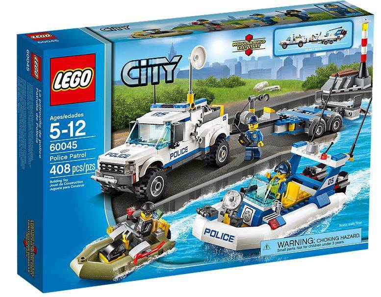 LEGO® CITY® Police Patrol w/ Two Floating Dinghys, Truck and Trailer | 60045