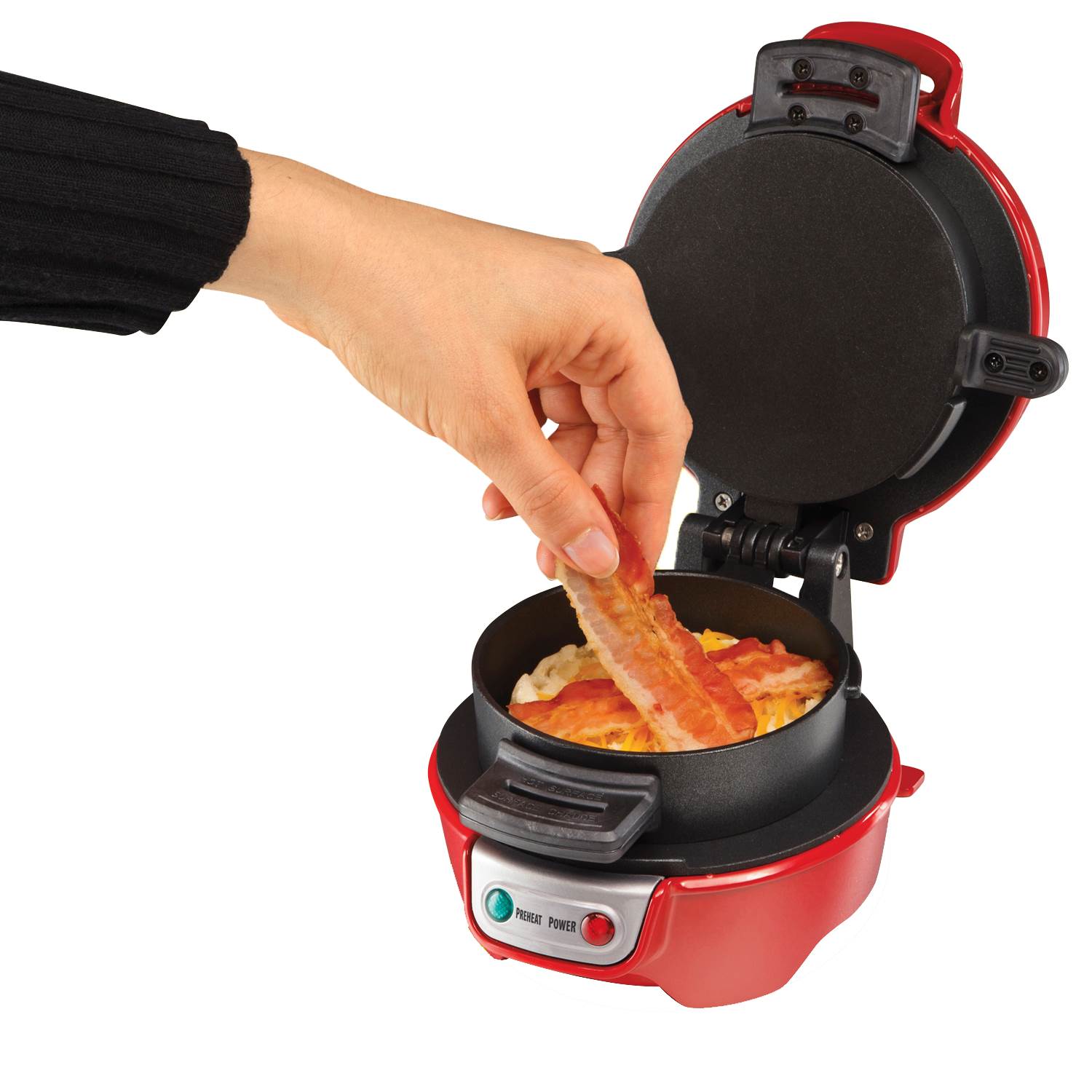 Hamilton Beach 25476 Breakfast Sandwich Maker Kitchen Counter Press (Open Box)