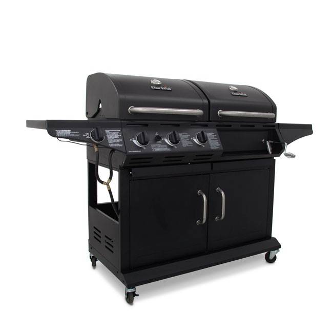 Char-Broil 1010 Deluxe Combo Charcoal & 3 Burner 36,000 BTU Gas Grill - Damaged