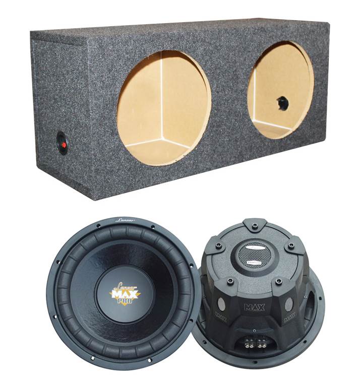 2) Lanzar MAXP124D 12" 3200W Car Subwoofers Subs + Dual Sealed Sub Box Enclosure - VMInnovations