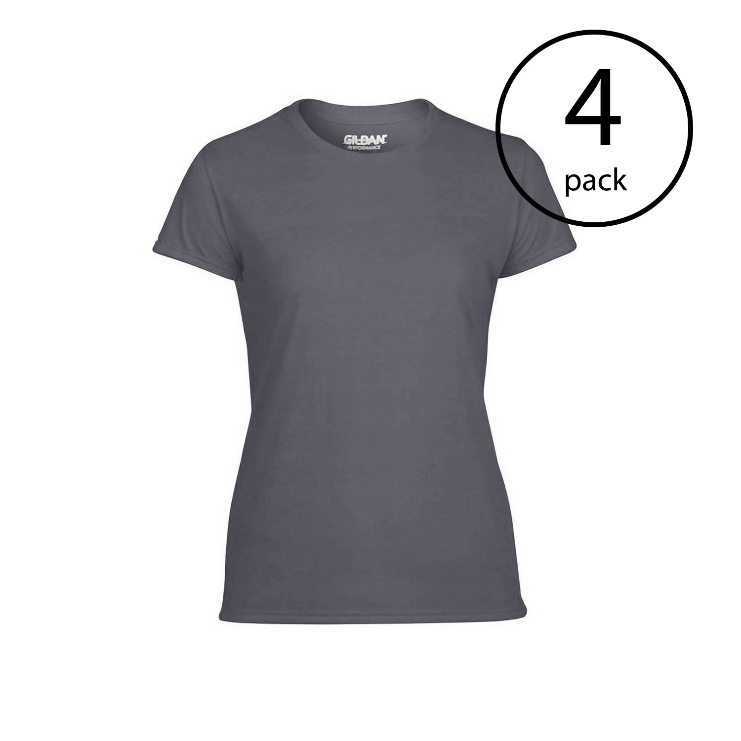 Gildan Missy Fit Womens X-Small Adult Short Sleeve T-Shirt, Charcoal (4 Pack) - VMInnovations