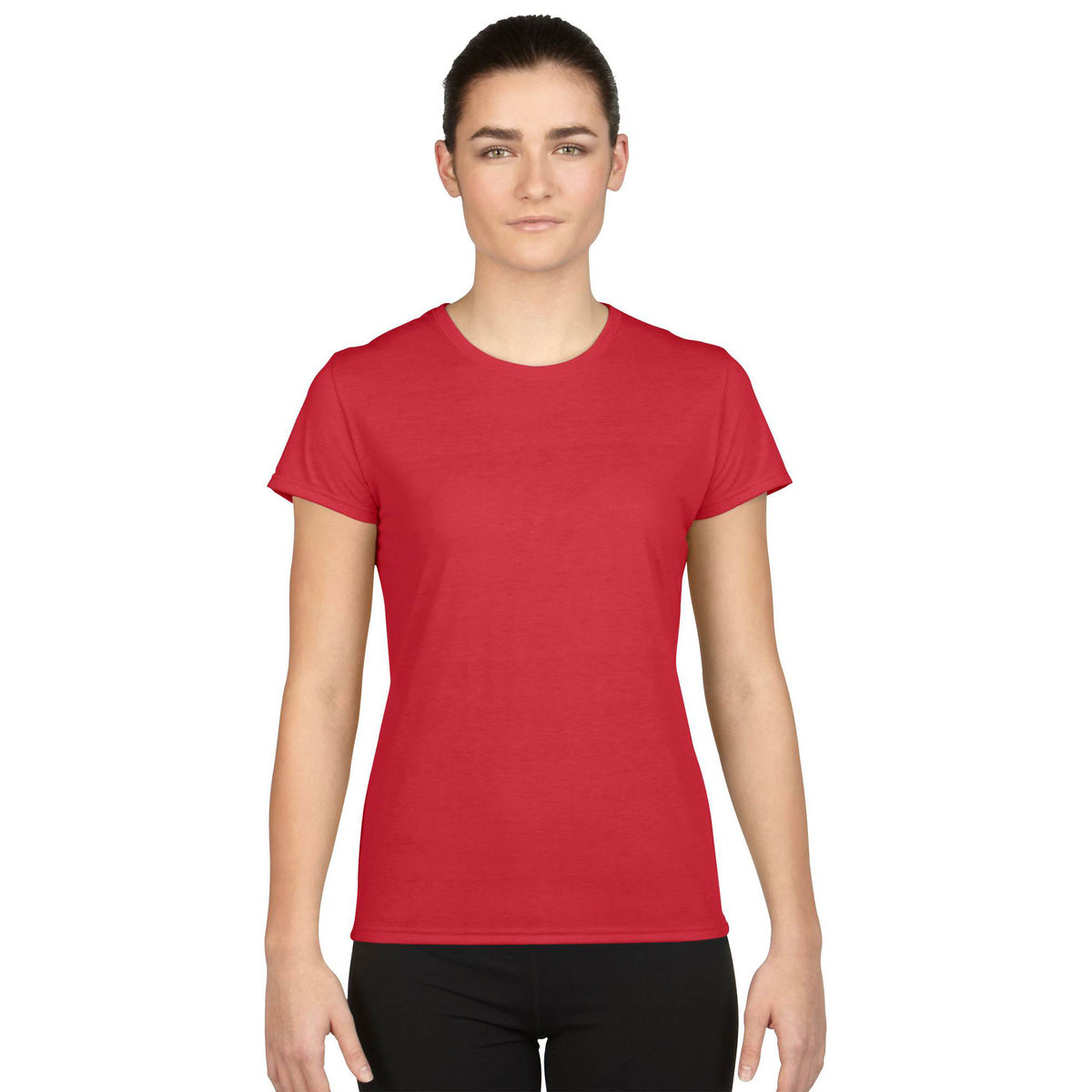 Gildan Missy Fit Womens XS Adult Performance Short Sleeve T-Shirt, Red (4 Pack)