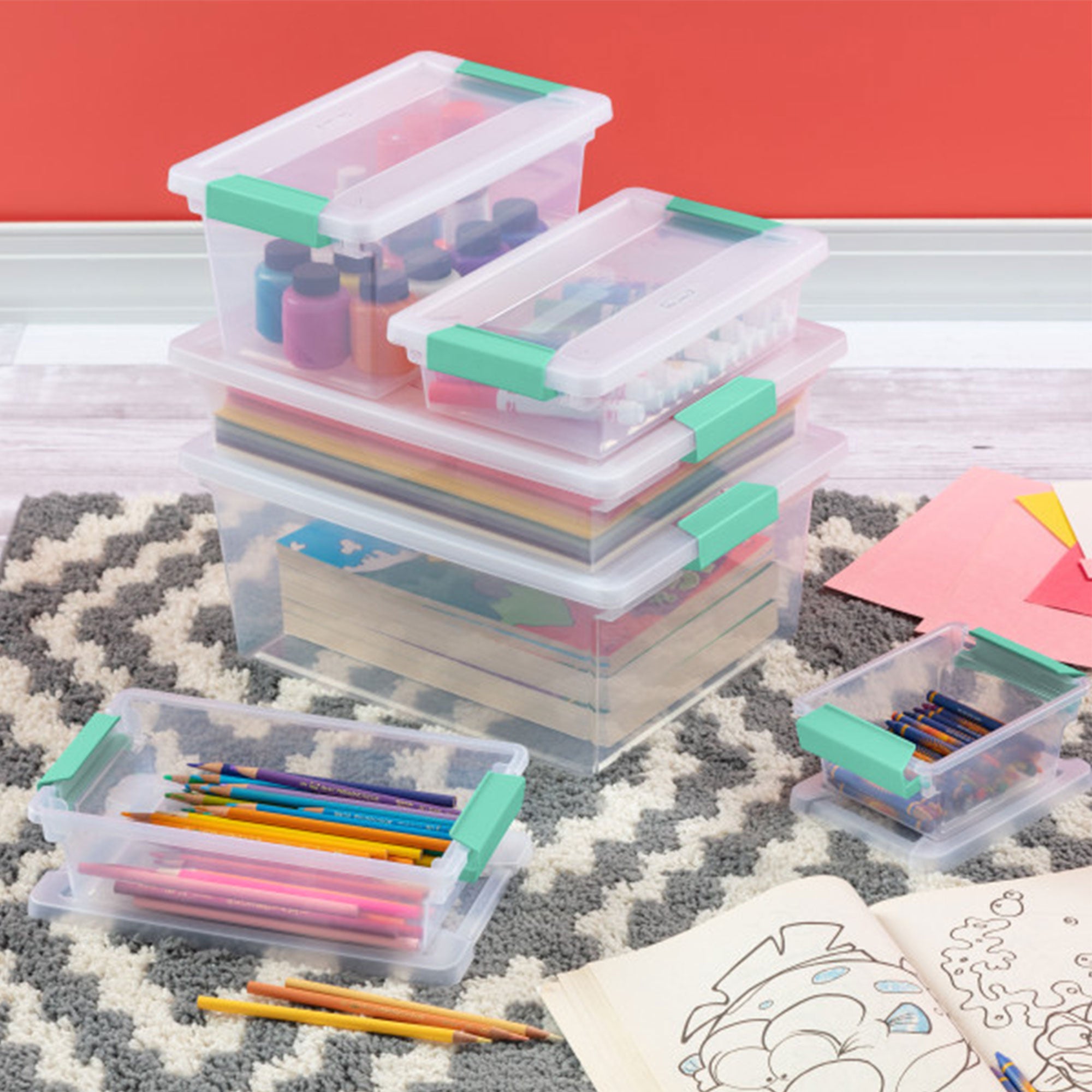 Sterilite Small File Clip Box Clear Storage Tote Container (Open Box)