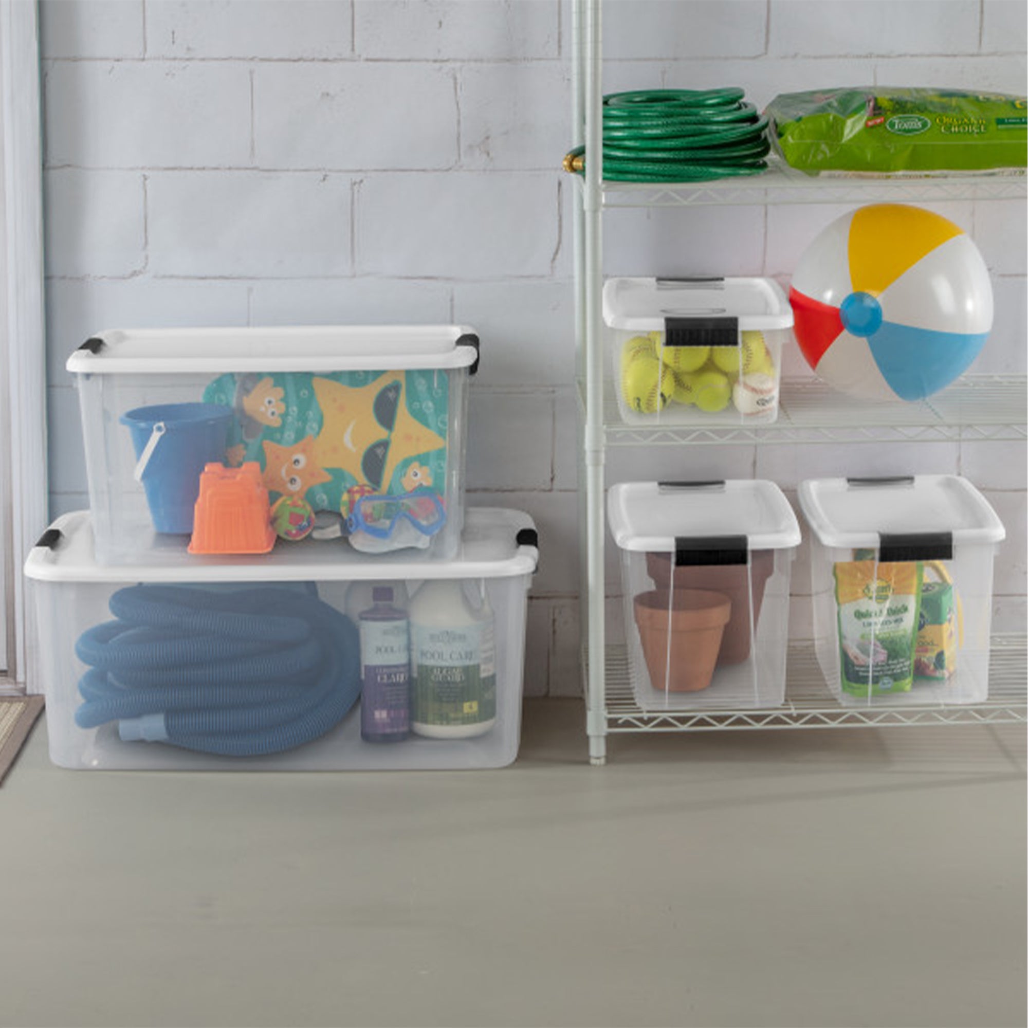 Sterilite 19849806 18 Quart Clear Durable Stacking Storage Container with Lid - VMInnovations