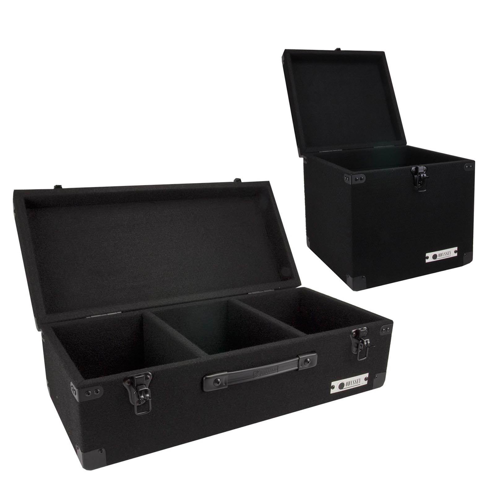 Odyssey C45200 200 45 RPM + CLP090E 90 LP Vinyl Records Carpeted Storage Cases
