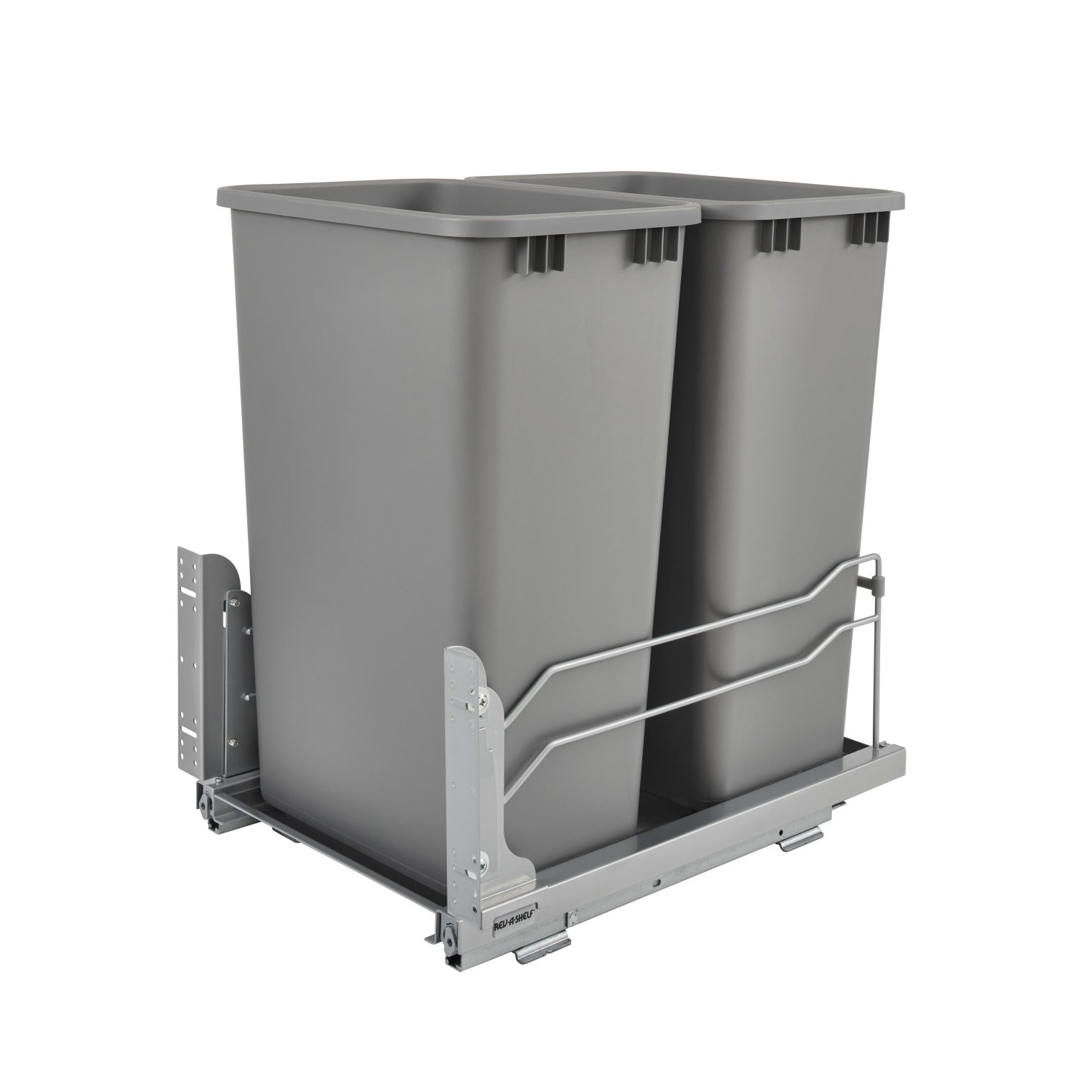 Rev-A-Shelf 53WC-2150SCDM-217 Double 50-Qt Pullout Waste Container Gray (2 Pack) - VMInnovations