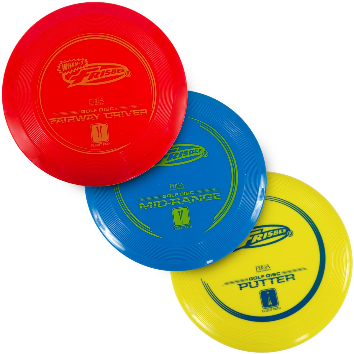 Wham-O Frisbee Yard Golf Disc 3 Pack Driver, Mid-Range, Putter Discs (Open Box)