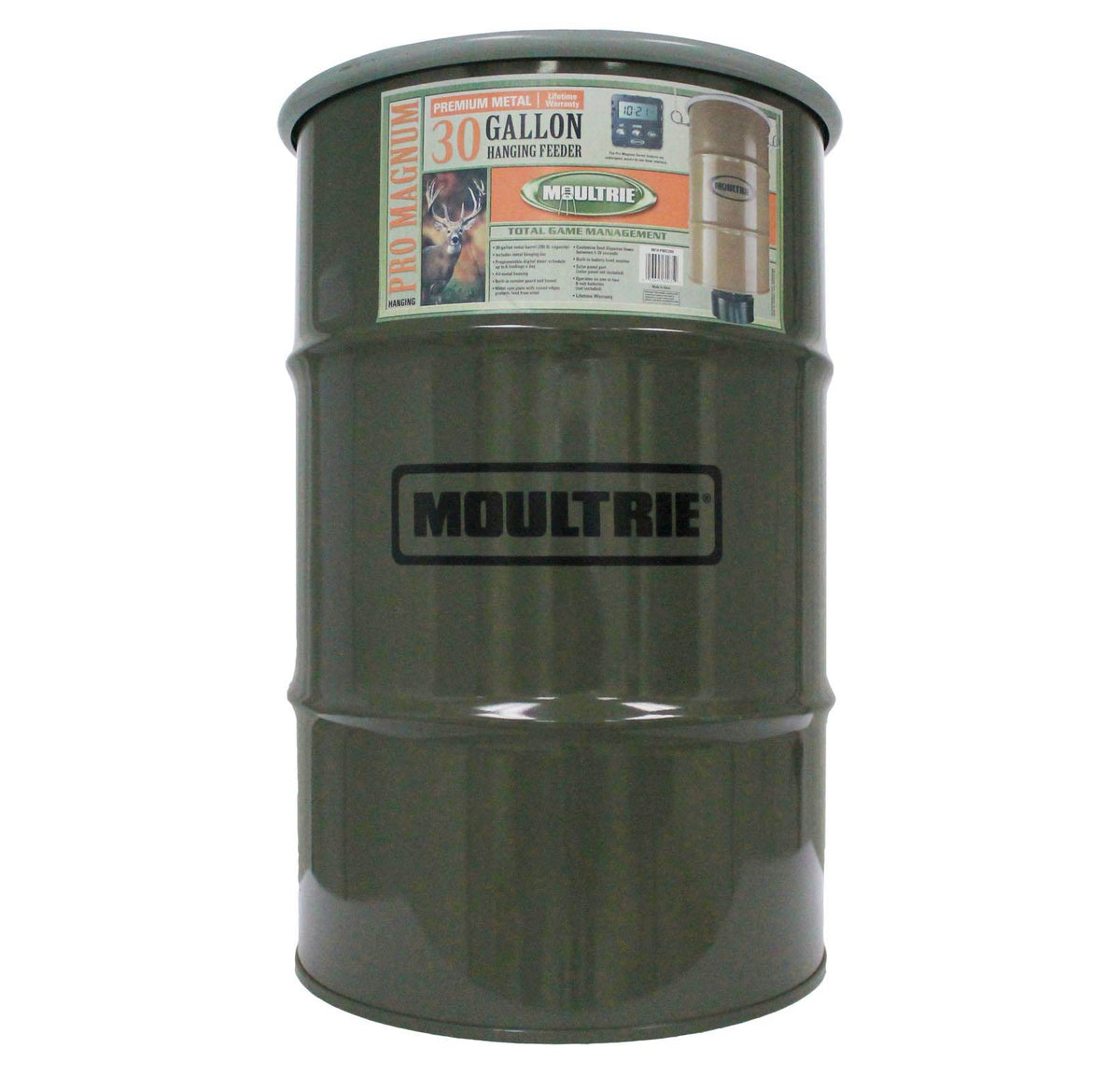 MOULTRIE 30 Gallon Pro Magnum 360° Metal Barrel Deer Feeder w/ Timer (Damaged)