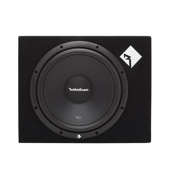 Rockford Fosgate R1-1X12 12" 400W Car Subwoofer + Box + 1000W Mono Amp + Amp Kit