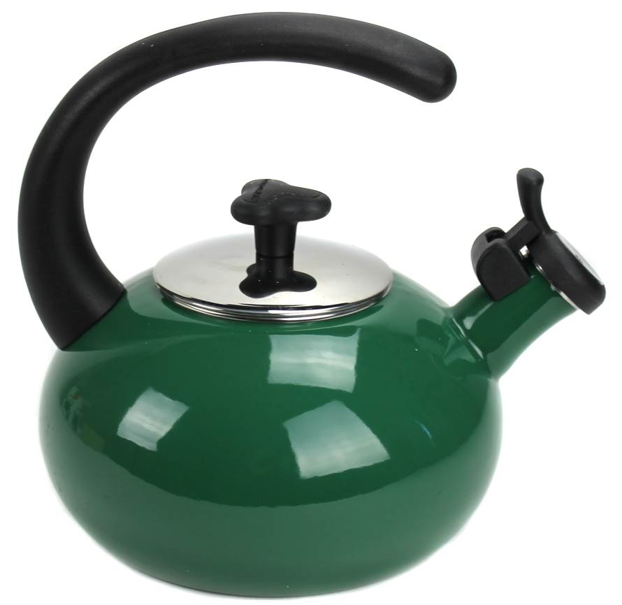 Rachael Ray 1.5Qt Curve Whistling Teakettle Porcelain Kitchen Green - Open Box