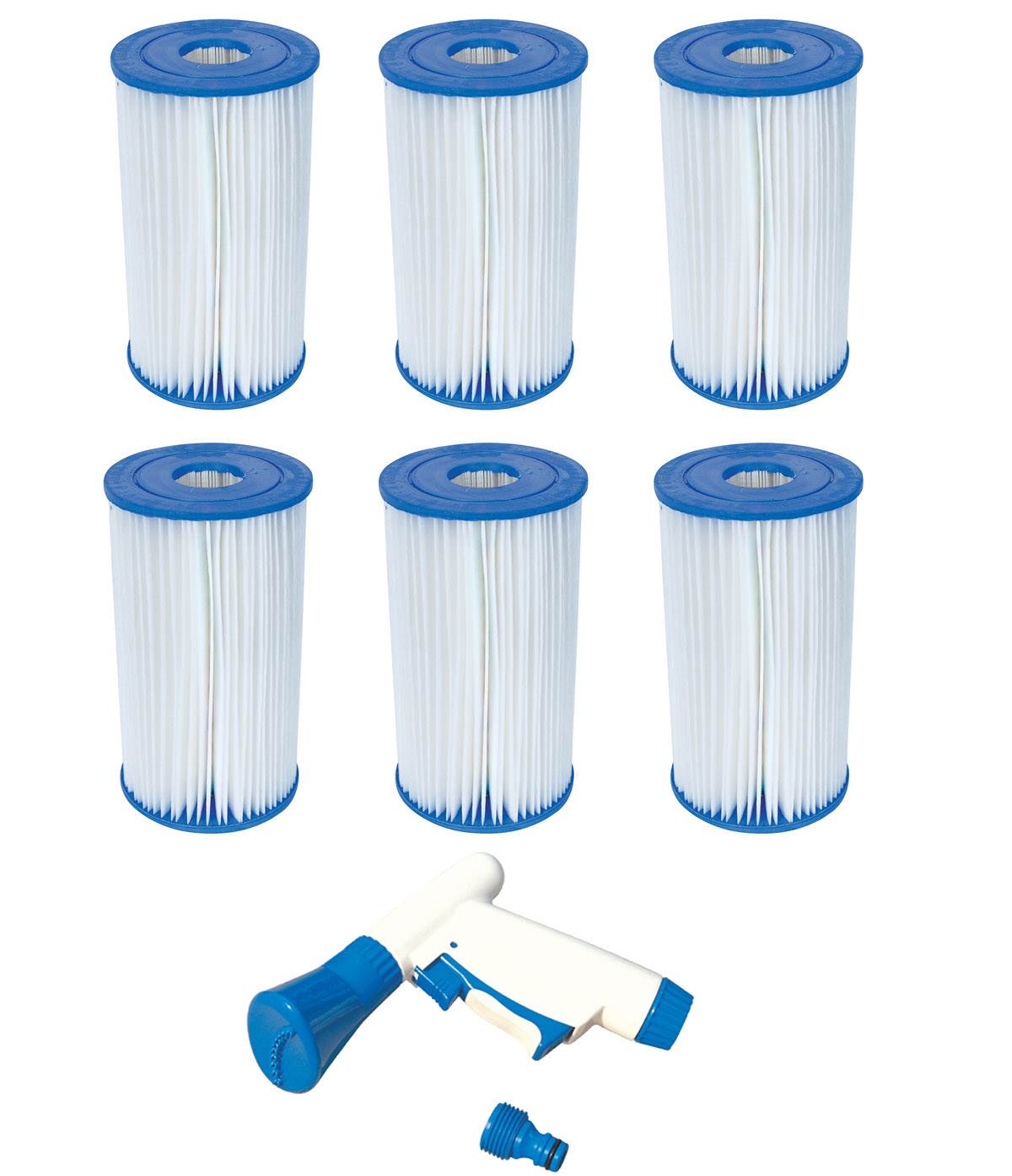 Bestway Type IV Filter Cartridges (6-Pack) & Hose Spray Attachment | 58095 - VMInnovations