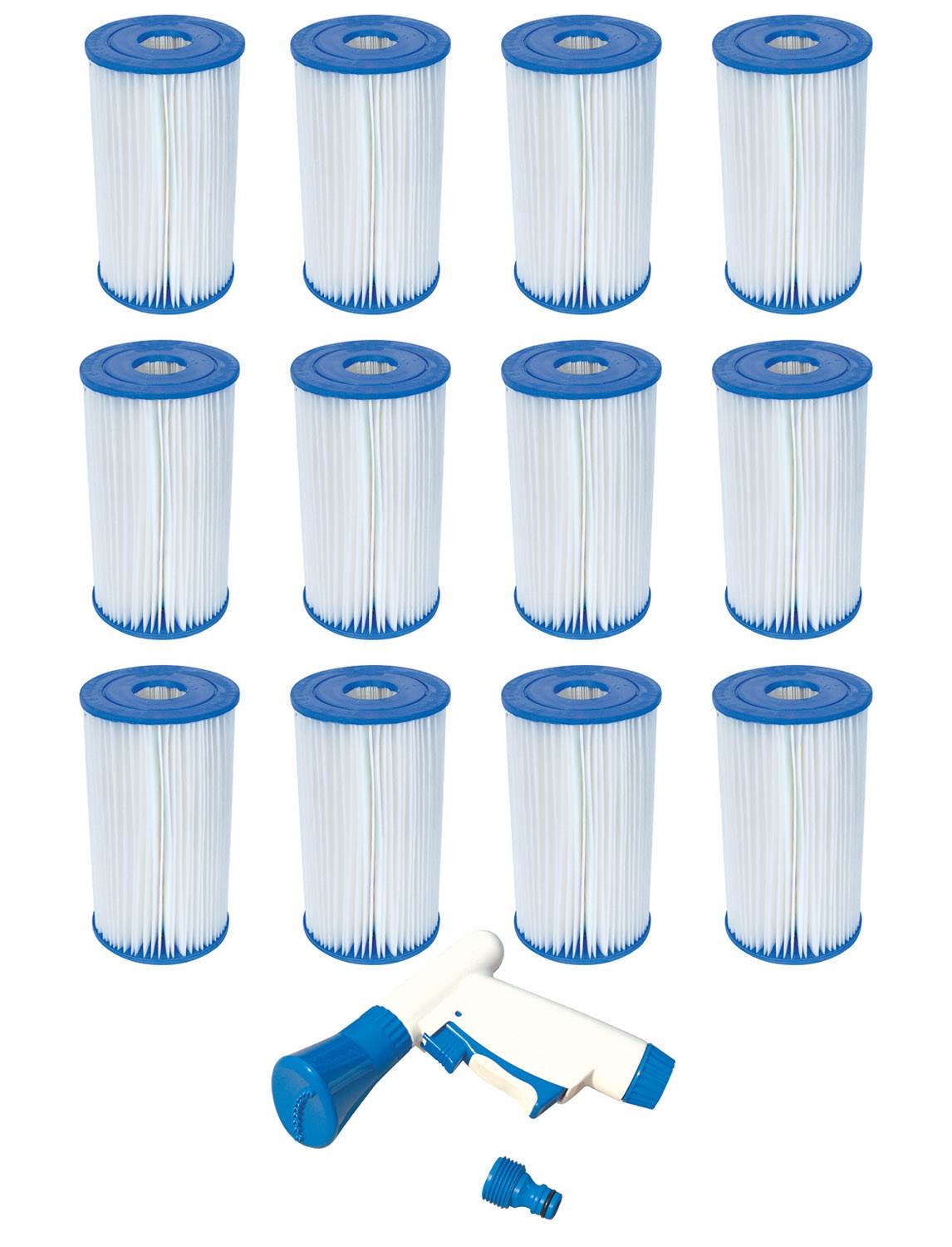 Bestway Type IV Filter Cartridges (12-Pack) & Hose Spray Attachment | 58095 - VMInnovations