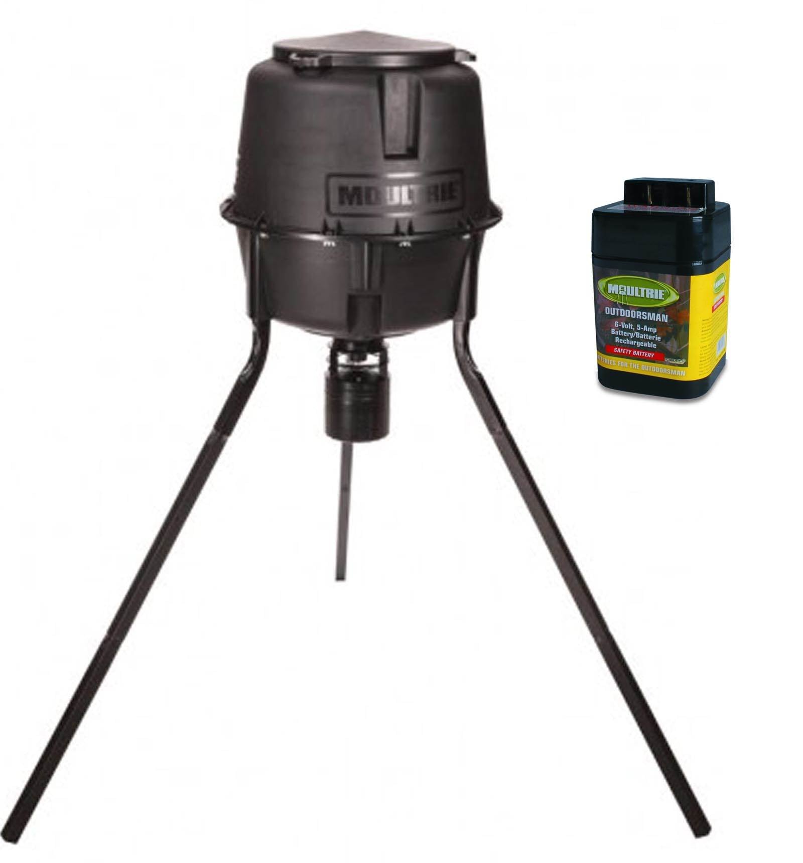 NEW MOULTRIE 30 Gallon Classic 360° Photocell Tripod Deer Feeder w/6V Battery
