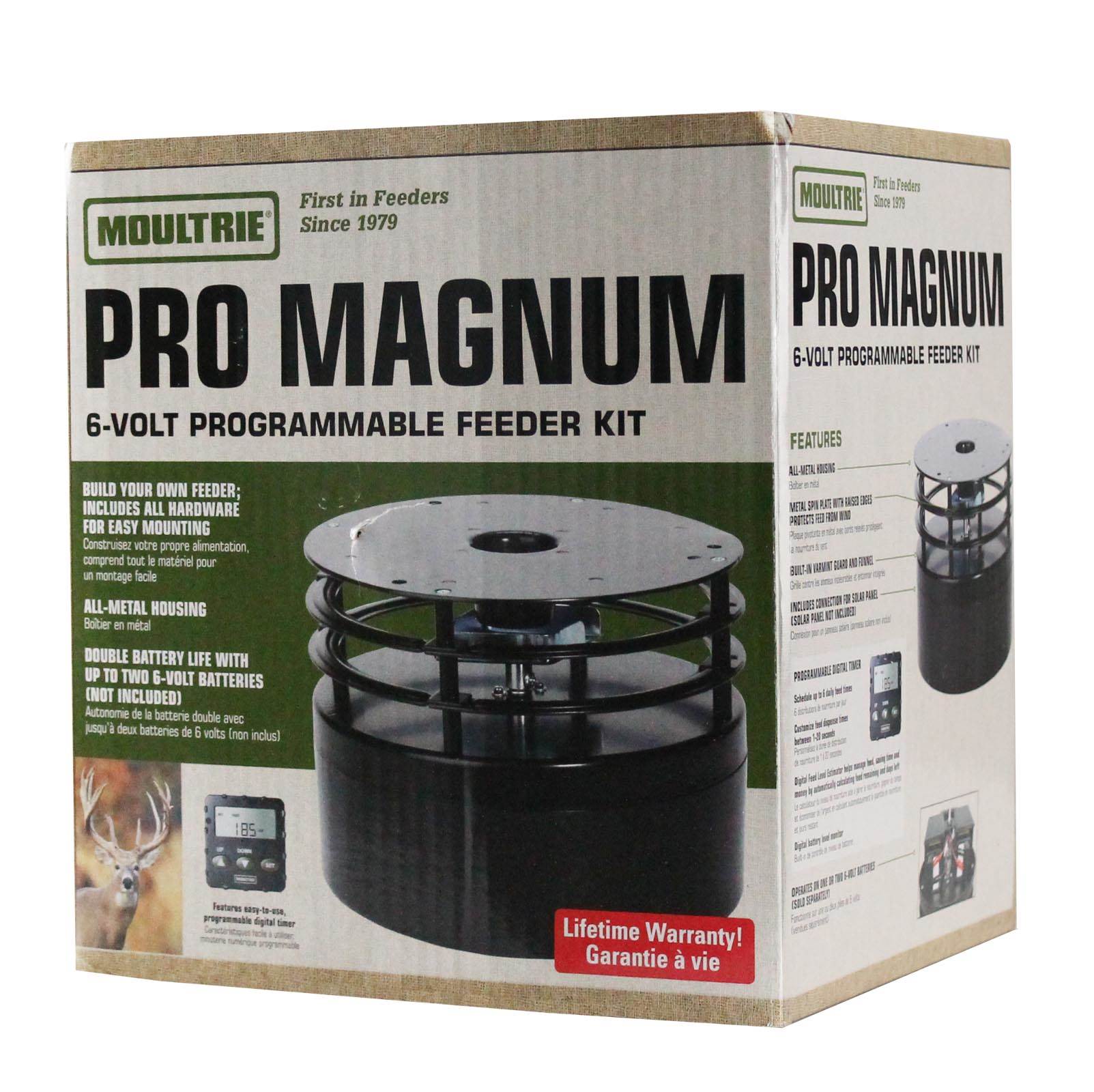 MOULTRIE 30 Gallon Pro Magnum Hanging Deer Feeder w/ 6V Battery & Solar Panel