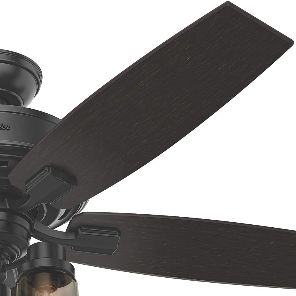 Hunter Bennett 52" Ceiling Fan w/ LED Lights and Remote , Matte Black (Open Box)