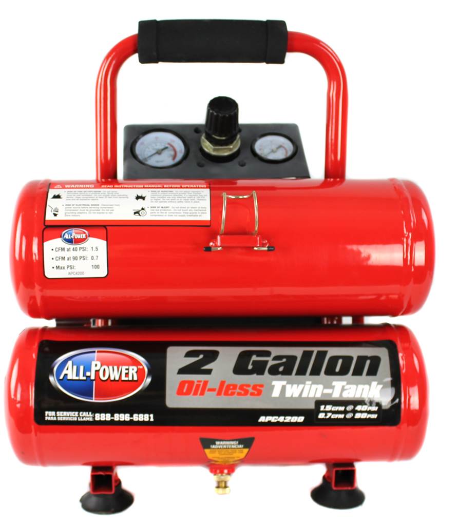 All Power 2 Gallon 100 PSI Electric Portable Air Compressor Tank (Open Box)