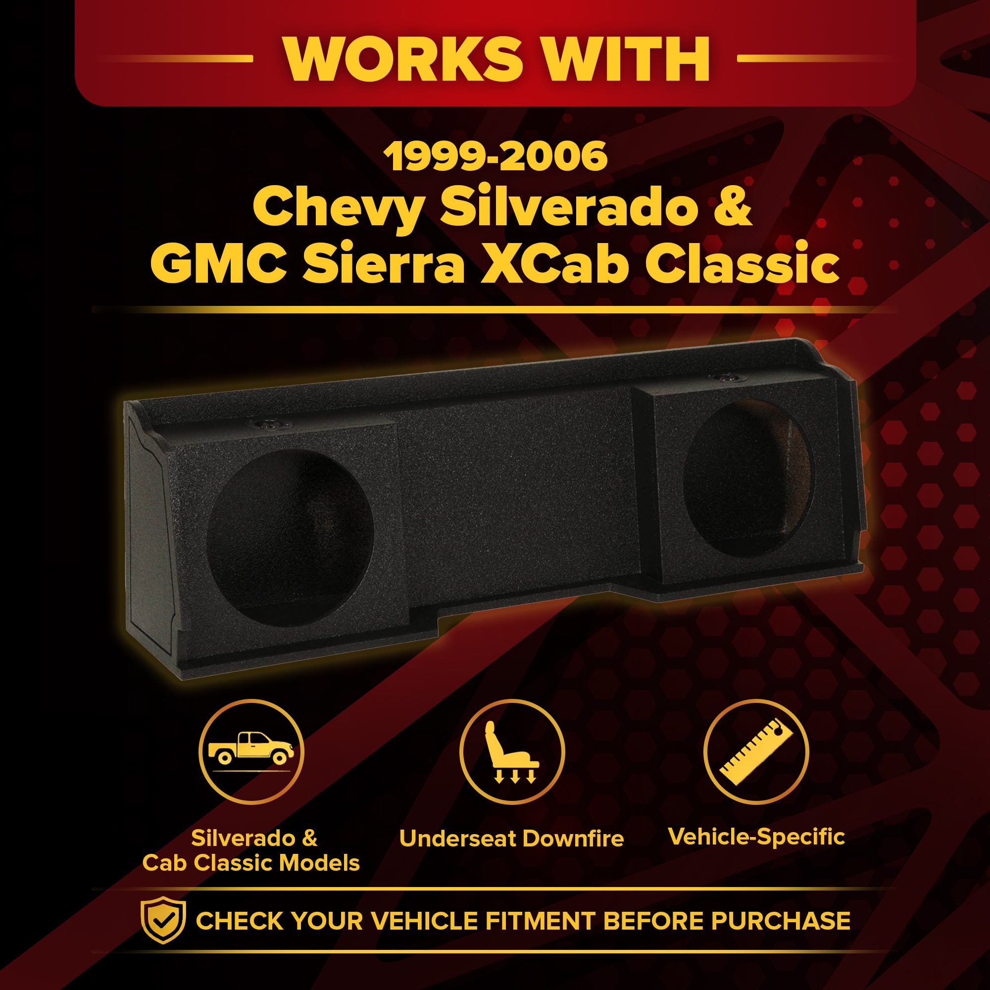 Q-Bomb GMC Chevy Silverado Ext Cab '99-06 Dual Two 12" Sub Box (Damaged)