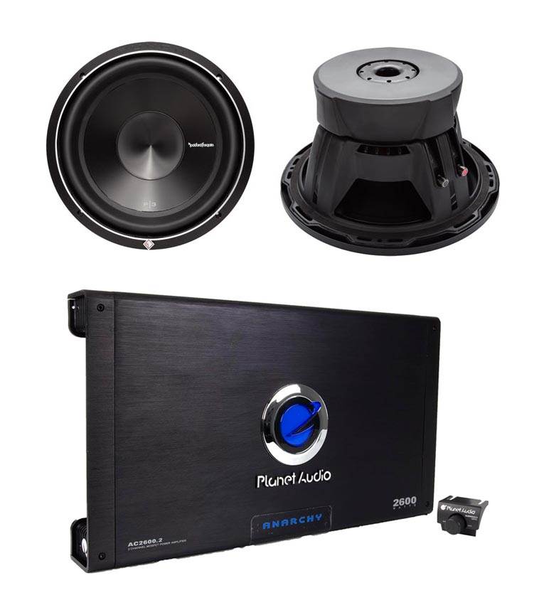 2) Rockford Fosgate P3D2-10 10" 1000W 2-Ohm Car Subwoofers Subs + 2600W 2-Ch Amp