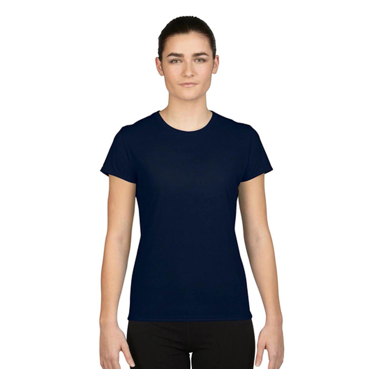 Gildan Missy Fit Women's Large Adult Short Sleeve T-Shirt, Navy (4 Pack)